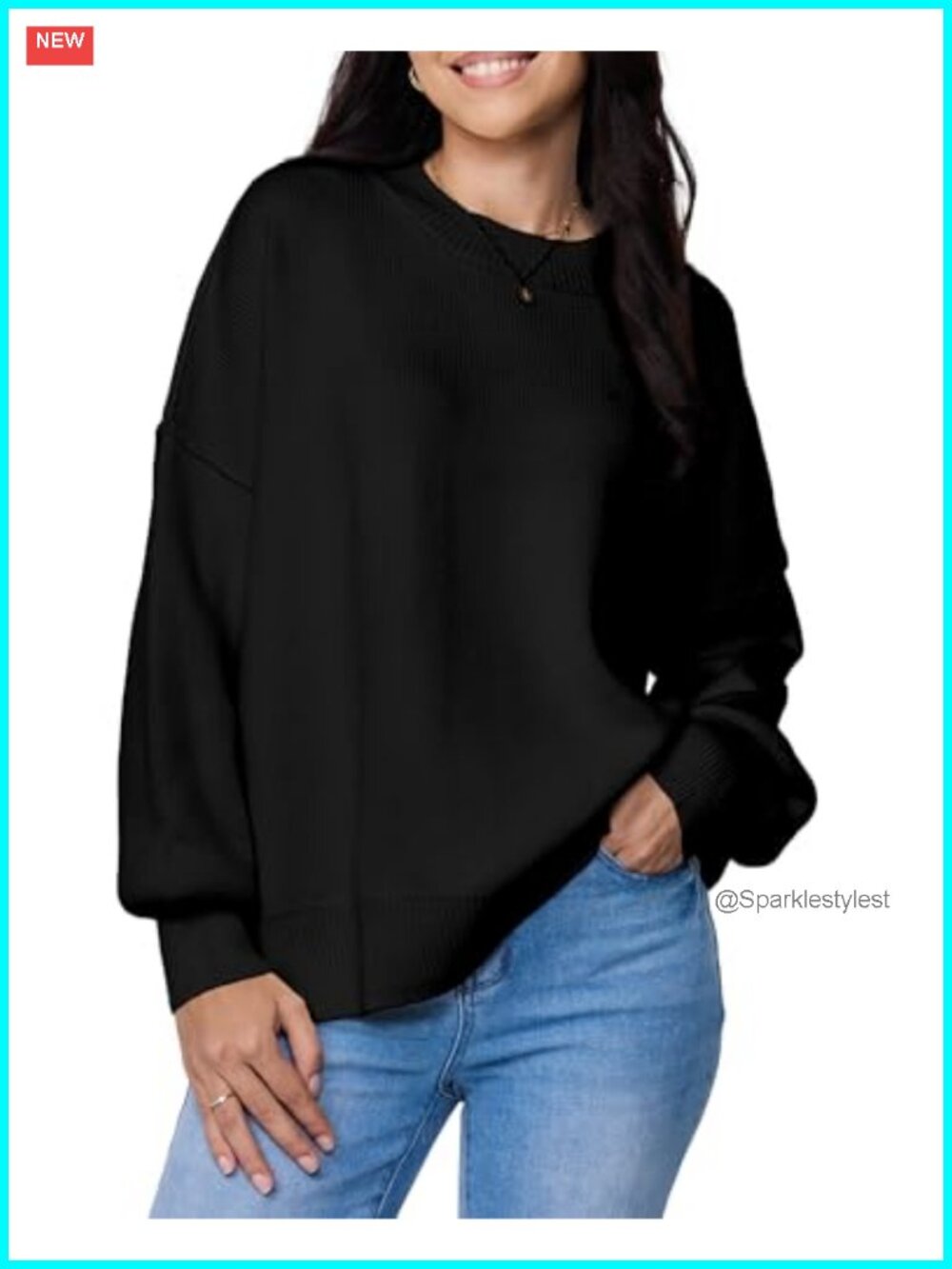 Oversized Ribbed Mock Neck Pullover Sweater Slouchy Tunic Knit Top